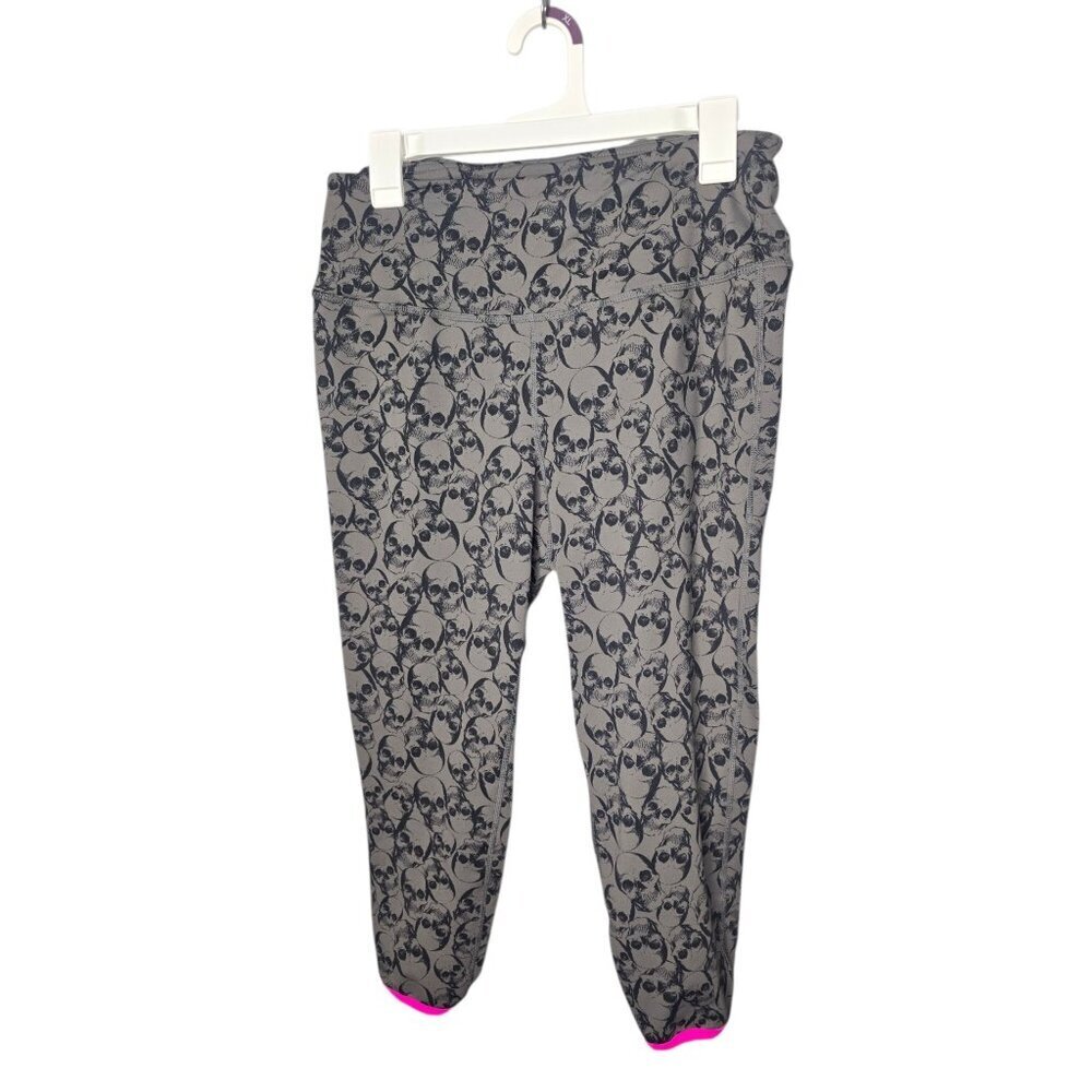 Torrid Active Skull Print Pink Trim Cropped Legging - Picture 3 of 9